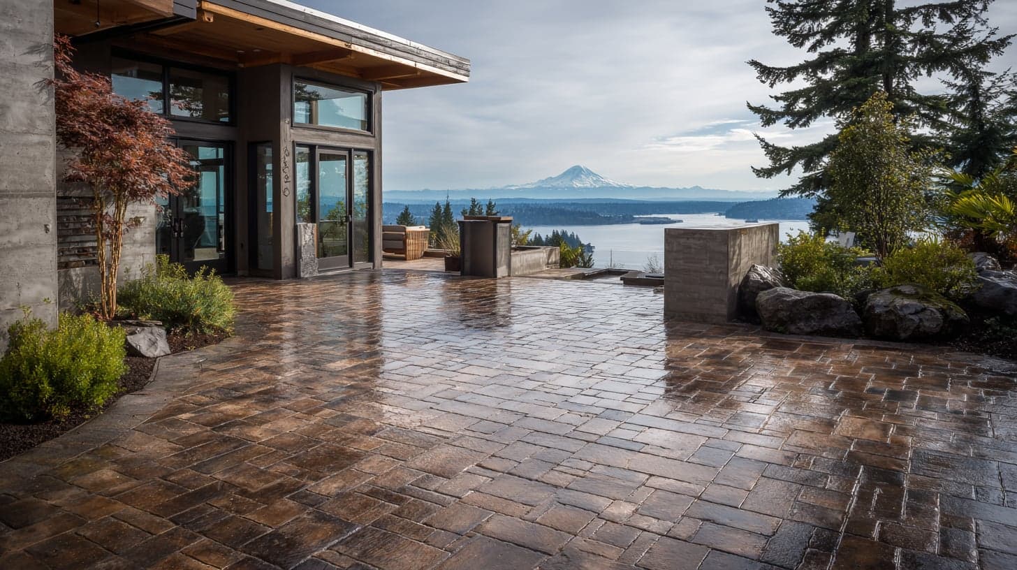 Residential paver project with clean edge detail