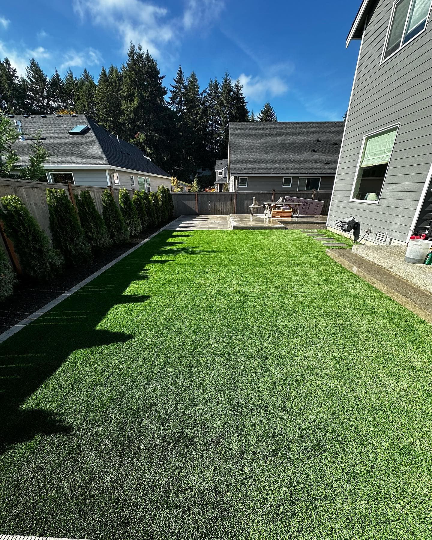 Artificial turf backyard, University Place WA