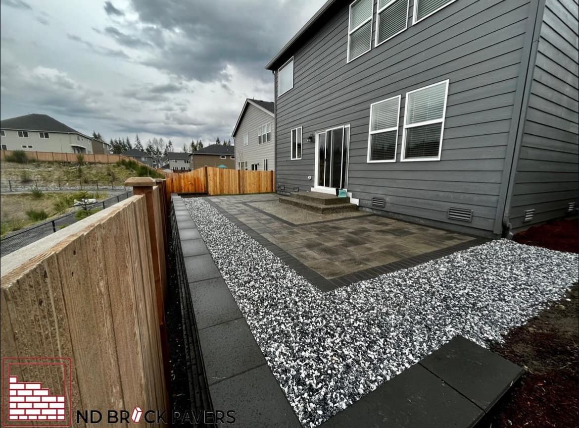 Concrete paver driveway with soldier course border detail